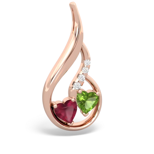 ruby-peridot keepsake swirl pendant