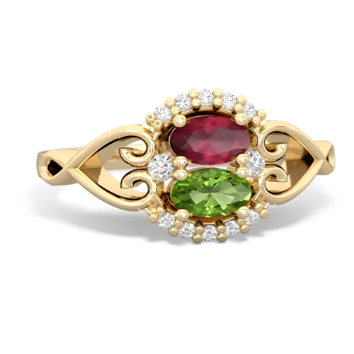 ruby-peridot antique keepsake ring