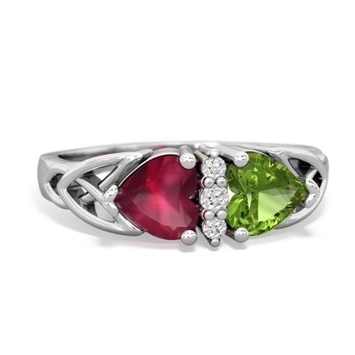 ruby-peridot celtic ring