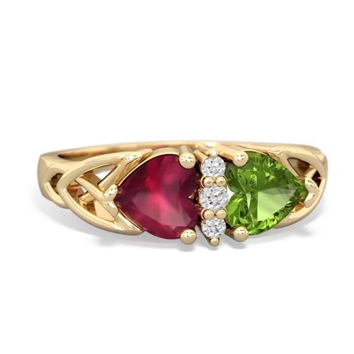 ruby-peridot celtic ring