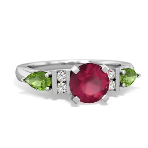 ruby-peridot engagement ring