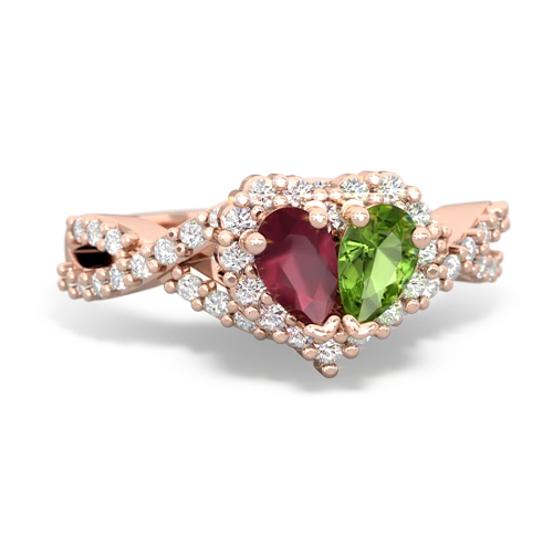 ruby-peridot engagement ring