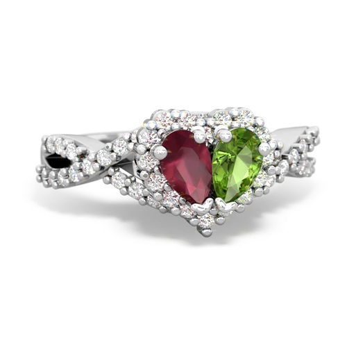 ruby-peridot engagement ring