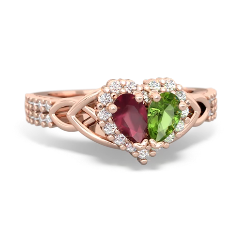 ruby-peridot keepsake engagement ring