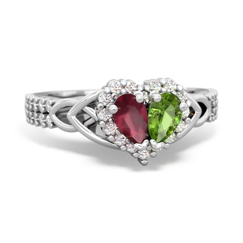 ruby-peridot keepsake engagement ring