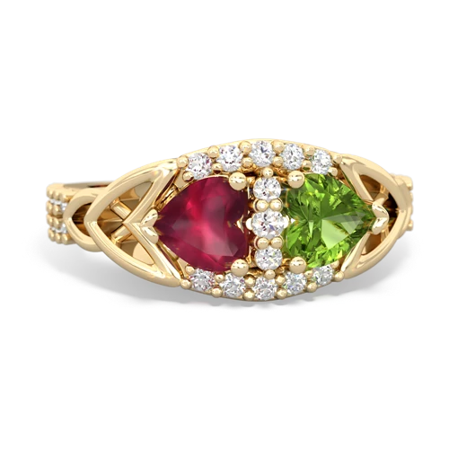 ruby-peridot keepsake engagement ring