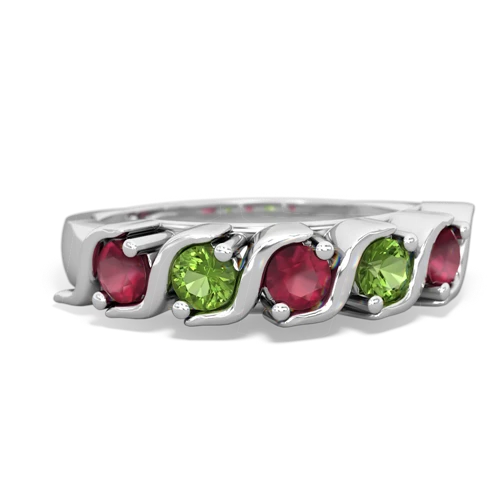 ruby-peridot timeless ring