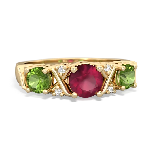 ruby-peridot timeless ring