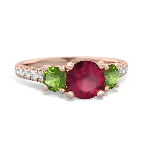 ruby-peridot trellis pave ring