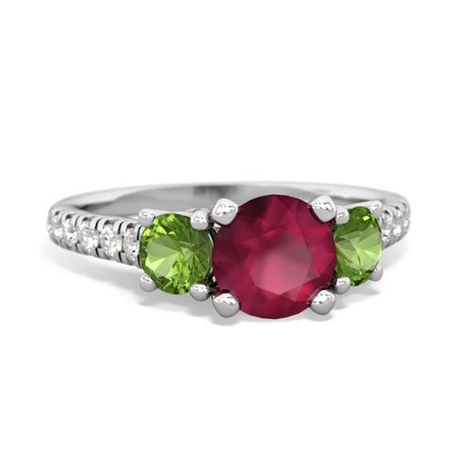 ruby-peridot trellis pave ring