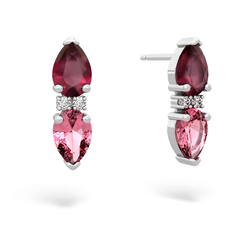 ruby-pink sapphire bowtie earrings