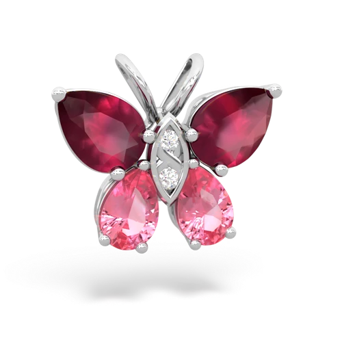 ruby-pink sapphire butterfly pendant