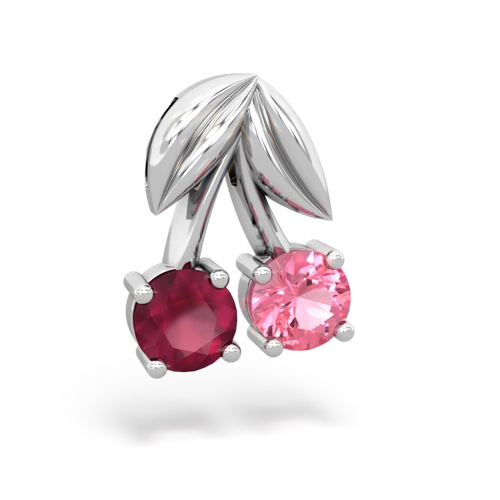 ruby-pink sapphire cherries pendant