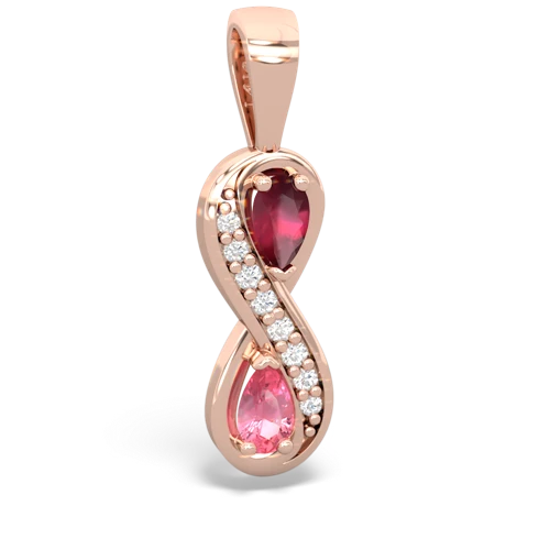 ruby-pink sapphire keepsake infinity pendant