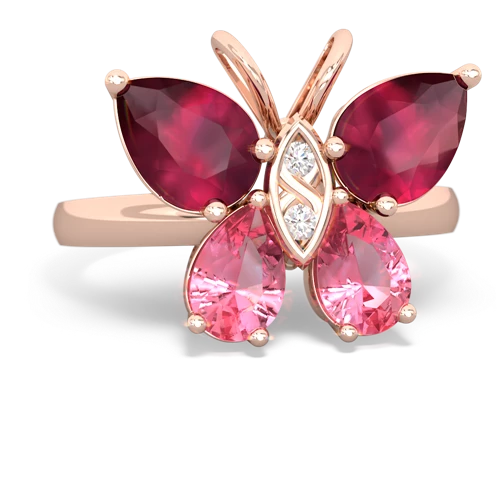 ruby-pink sapphire butterfly ring