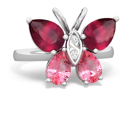 ruby-pink sapphire butterfly ring