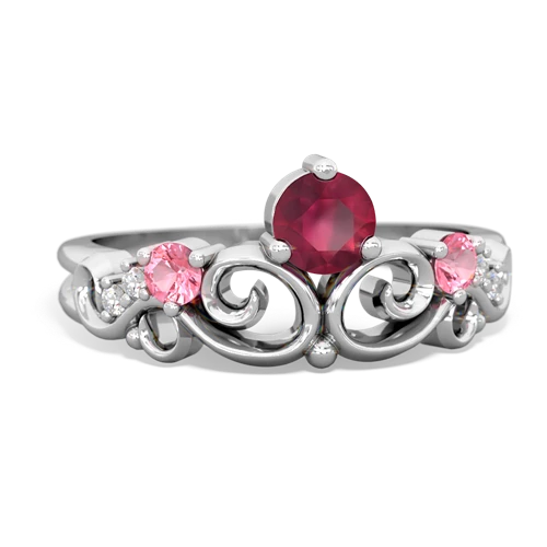 ruby-pink sapphire crown keepsake ring