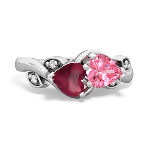 ruby-pink sapphire floral keepsake ring