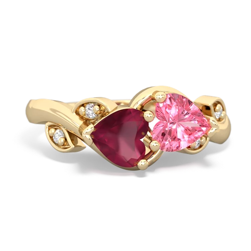 ruby-pink sapphire floral keepsake ring