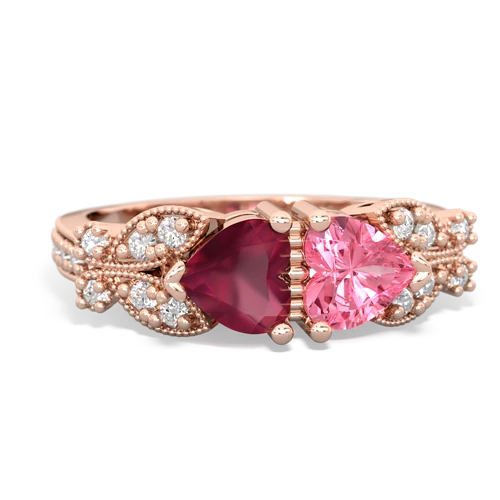 ruby-pink sapphire keepsake butterfly ring