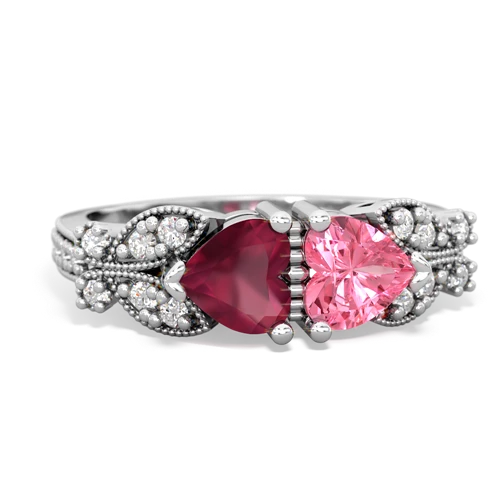 ruby-pink sapphire keepsake butterfly ring