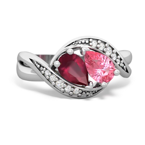 ruby-pink sapphire keepsake curls ring