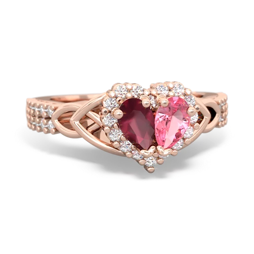 ruby-pink sapphire keepsake engagement ring