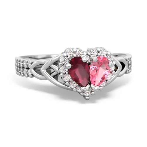 ruby-pink sapphire keepsake engagement ring