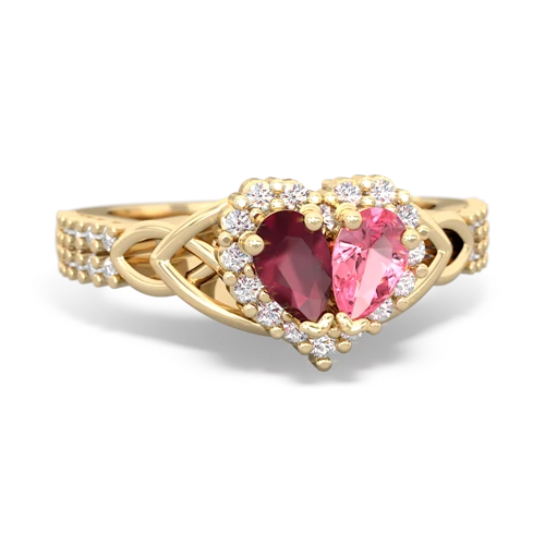 ruby-pink sapphire keepsake engagement ring