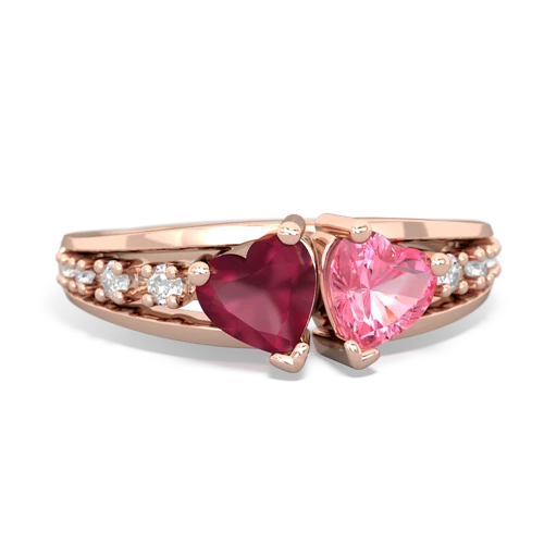 ruby-pink sapphire modern ring