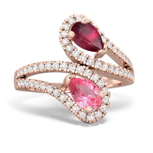 ruby-pink sapphire pave swirls ring