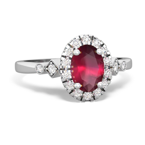 ruby antique halo ring