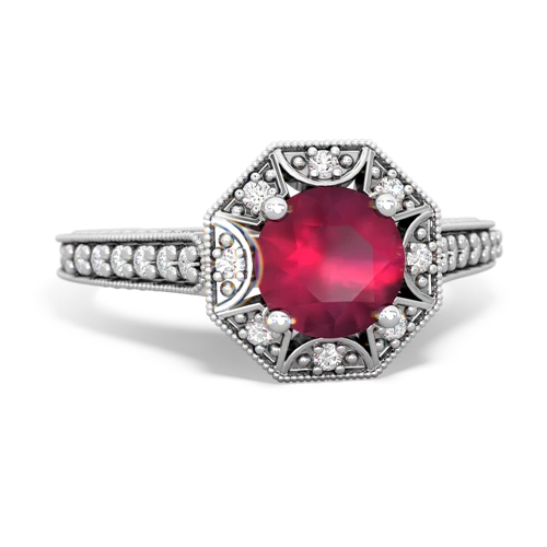 ruby antique hexagon ring