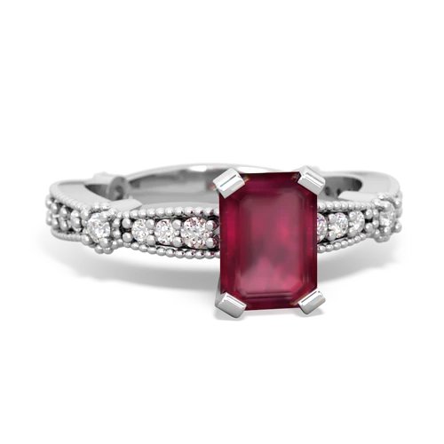 Ruby Milgrain Antique Style Genuine Ruby ring Ring