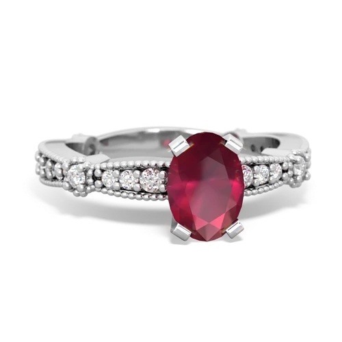 Ruby Milgrain Antique Style Genuine Ruby ring Ring