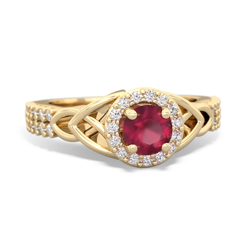Ruby Celtic Knot Halo Genuine Ruby ring Ring
