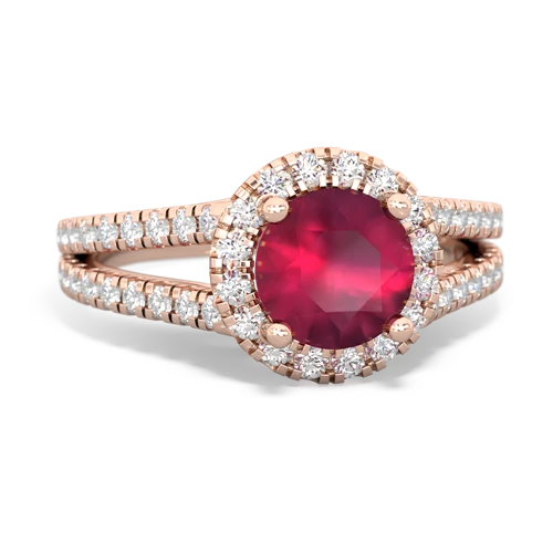 ruby halo pave ring