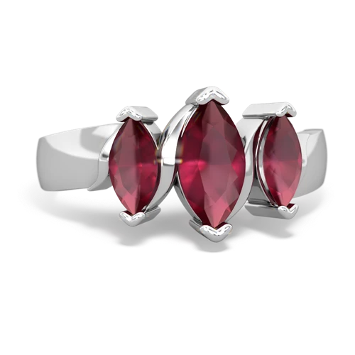 Ruby Genuine Ruby with  and  Three Peeks ring Ring