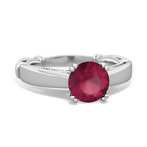 ruby ornate solitaire ring
