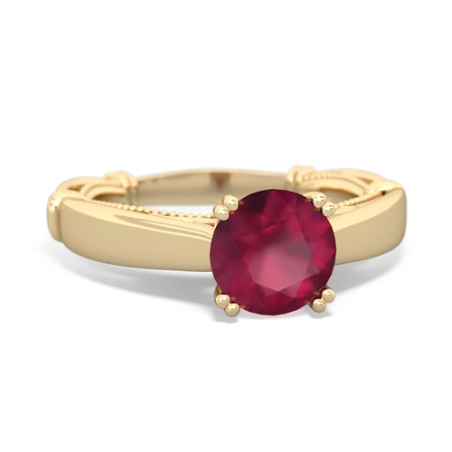 ruby ornate solitaire ring