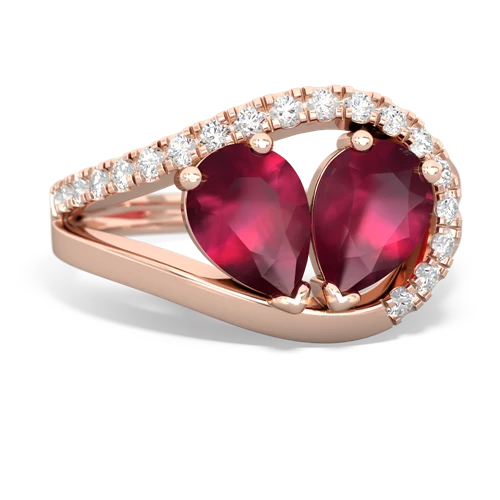 ruby pave heart ring