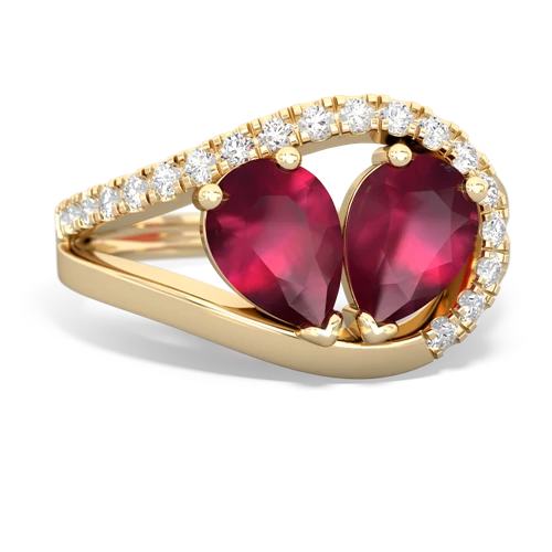 Ruby Nestled Heart Keepsake Genuine Ruby ring Ring