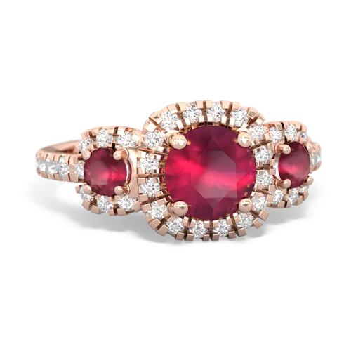 ruby three stone regal ring