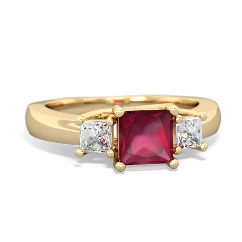 Ruby Three Stone Trellis Genuine Ruby ring Ring