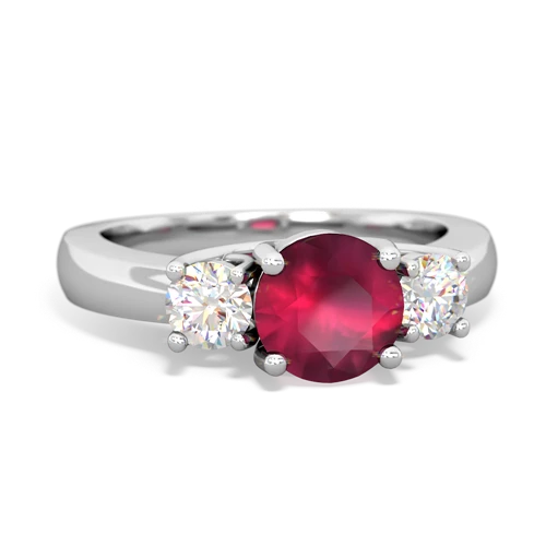 Ruby Three Stone Trellis Genuine Ruby ring Ring