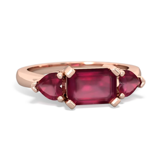 Ruby Genuine Ruby with  and  Three Stone ring Ring