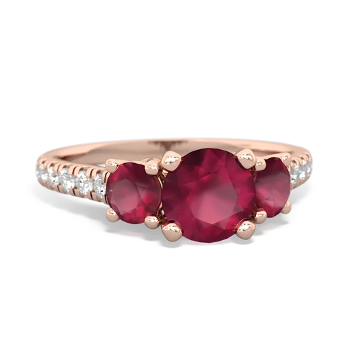 Ruby Genuine Ruby with  and  Pave Trellis ring Ring