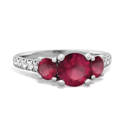 Ruby Genuine Ruby with  and  Pave Trellis ring Ring