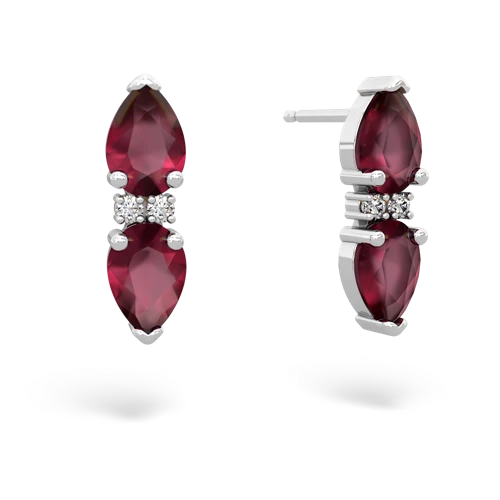 ruby-ruby bowtie earrings