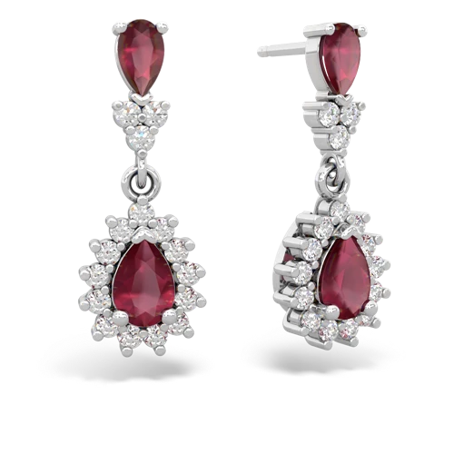 ruby-ruby dangle earrings